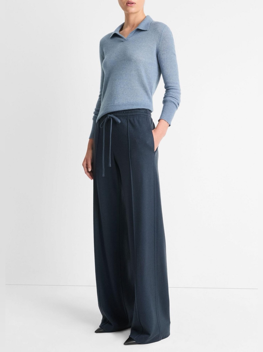 Vince Wool Blend Drawstring Pull On Pants Tide Stone NWOT Size S - Picture 3 of 7